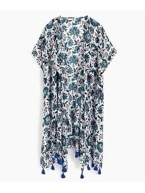 J.CREW Women’s Breezy Floral Beach Poncho|Swimsuit Cover-Up In Multi-Size XS|S
